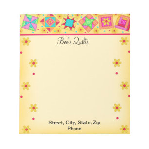 Gele bankkaart met Quilt Block Notitieblok
