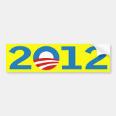 Gele Barack Obama 2012 bumpersticker (Voorkant)