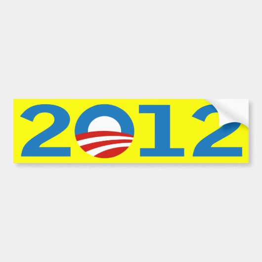 Gele Barack Obama 2012 bumpersticker (Voorkant)