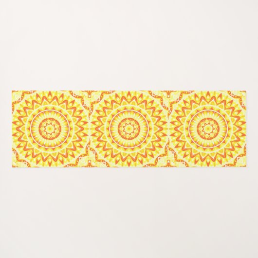 Gele basis Mandala Yogamat (Achterkant (horizontaal))