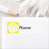 Gele basketbal etiket (Insitu)