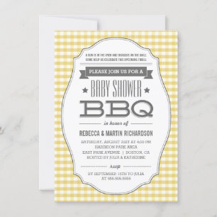  gele BBQ Neutrale Baby Shower Invitaties Kaart