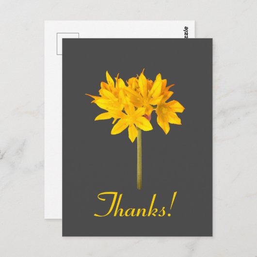 Gele Bedankt Briefkaart (Voorkant / Achterkant)