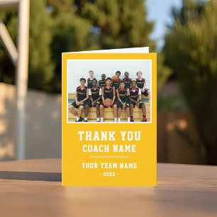Gele Bedankt Coach Kaart Teamnaam Foto