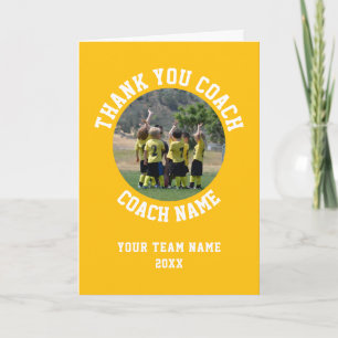 Gele Bedankt Coach Kaart Teamnaam Foto