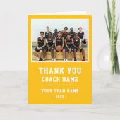 Gele Bedankt Coach Kaart Teamnaam Foto (Voorkant)