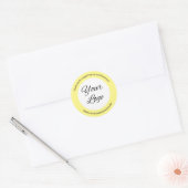 Gele Bedrijf Dank u Logo Douane Ronde Sticker (Envelop)