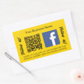 Gele bedrijfsnaam qr code Facebook Rechthoekige Sticker (Envelop)