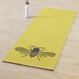 Gele BEE Decor Vintage Bij Grafische Stippen Yogamat