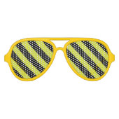 Gele Bee Stripe Custom Party Zonnebril (Voorkant)