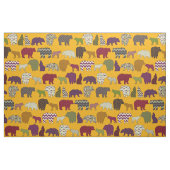gele beer wolf geo stof (Fat Quarter)