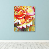 Gele Begonia waterverf originele kunst Canvas Afdruk (Insitu (Houten vloer))