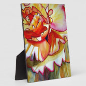 Gele Begonia waterverf originele kunst Fotoplaat (Zijkant)