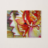 Gele Begonia waterverf originele kunst Legpuzzel (Horizontaal)