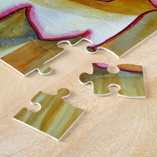 Gele Begonia waterverf originele kunst Legpuzzel (Zijkant)