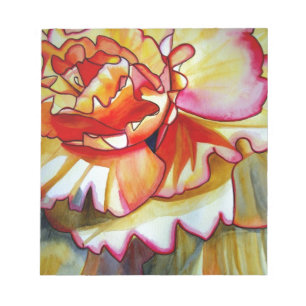 Gele Begonia waterverf originele kunst Notitieblok