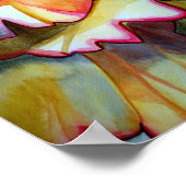 Gele Begonia waterverf originele kunst Poster (Hoek)