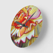 Gele Begonia waterverf originele kunst Ronde Klok (Hoek)