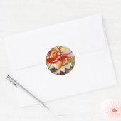 Gele Begonia waterverf originele kunst Ronde Sticker (Envelop)