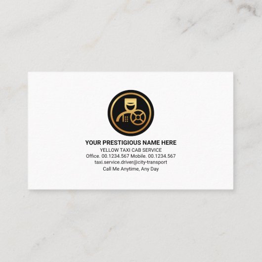 Gele belastingcontroledozen visitekaartje (Achterkant)