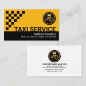 Gele belastingcontroledozen visitekaartje (Voorkant / Achterkant)