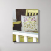Gele Bench en Pillow - Martha's wijntuin Canvas Afdruk (Voorkant)
