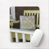 Gele Bench en Pillow - Martha's wijntuin Muismat (Met muis)