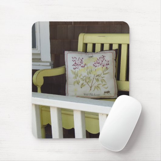 Gele Bench en Pillow - Martha's wijntuin Muismat (Met muis)