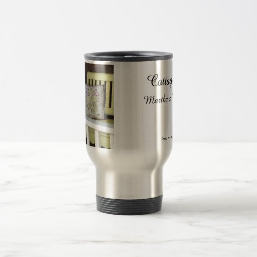 Gele Bench en Pillow - Martha's wijntuin Reisbeker (Center)