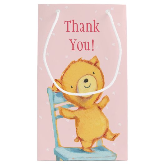 Gele Beren Dances en Spelen op de stoel Klein Cadeauzakje (Achterkant)