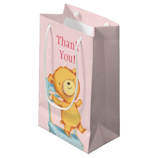 Gele Beren Dances en Spelen op de stoel Klein Cadeauzakje (Voorkant Gekanteld)