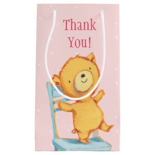 Gele Beren Dances en Spelen op de stoel Klein Cadeauzakje (Voorkant)