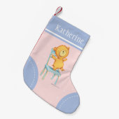 Gele Beren Dances en Spelen op de stoel Kleine Kerstsok (Voorkant (Hangend))