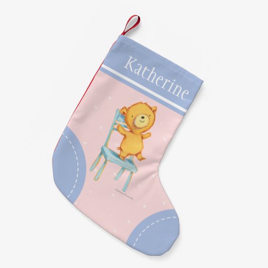 Gele Beren Dances en Spelen op de stoel Kleine Kerstsok (Voorkant (Hangend))