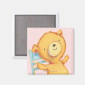 Gele Beren Dances en Spelen op de stoel Magneet (Voorkant / Achterkant)