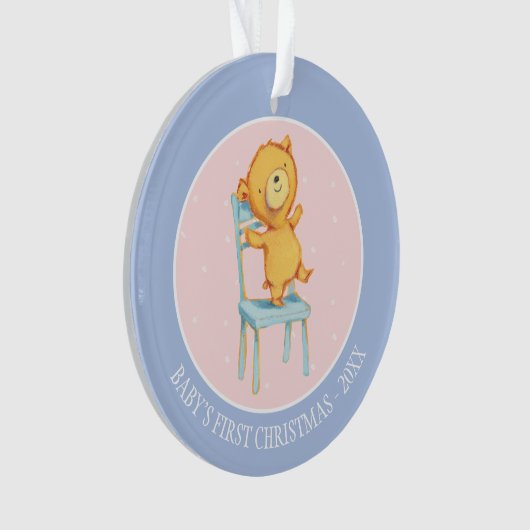 Gele Beren Dances en Spelen op de stoel Ornament (voorkant)