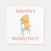 Gele Beren Dances en Spelen op de stoel Servetten (Voorkant)