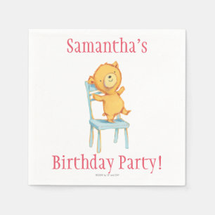 Gele Beren Dances en Spelen op de stoel Servetten