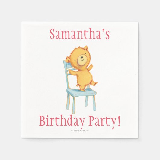 Gele Beren Dances en Spelen op de stoel Servetten (Voorkant)