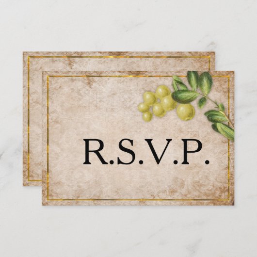  Gele Berries Wedding RSVP (Voorkant / Achterkant)