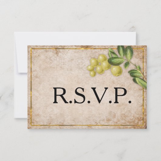 Gele Berries Wedding RSVP Kaartje (Voorkant)