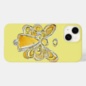 Gele Beschermengel Kunst Aangepaste iPhone Hoesje (Achterkant (horizontaal))