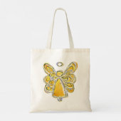 Gele Beschermengel Kunst Custom Tote Tas (Achterkant)