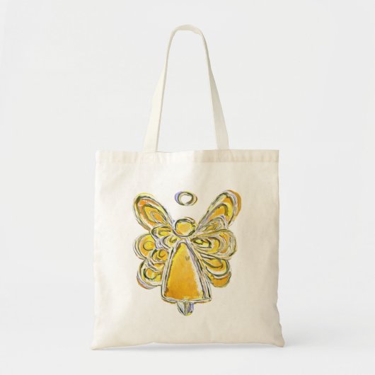 Gele Beschermengel Kunst Custom Tote Tas (Voorkant)