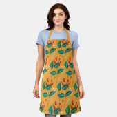 Gele bessenbladeren. Botanische bloemige herfst Schort (Gedragen)