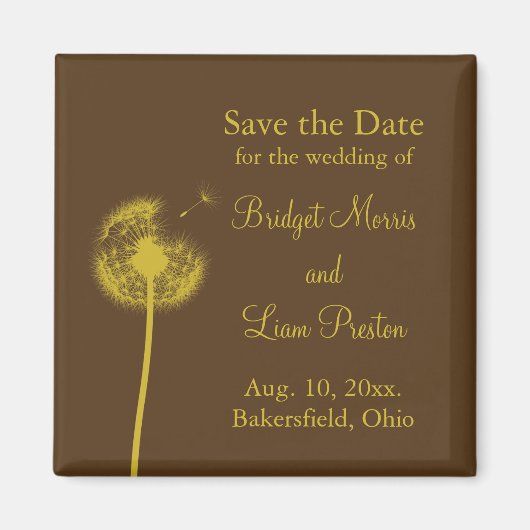 Gele beste wensen! Save the date Magneet (Voorkant)