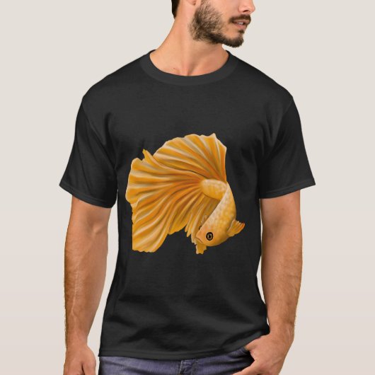Gele Betta Kleurrijke Vis T-shirt (Voorkant)