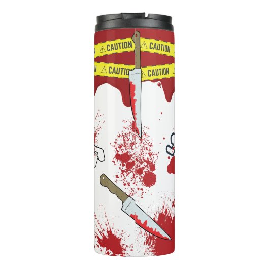 Gele beveiligingstapecrisis thermosbeker (Achterkant)