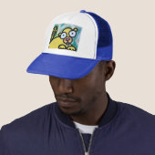 Gele bever truckerhoed trucker pet (In situ)