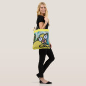 Gele bevertas tote bag (Op model)
